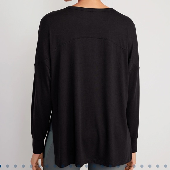 NWT OLD NAVY Oversized Boyfriend Tunic Sweatshirt Color BLACK JACK - Picture 2 of 6